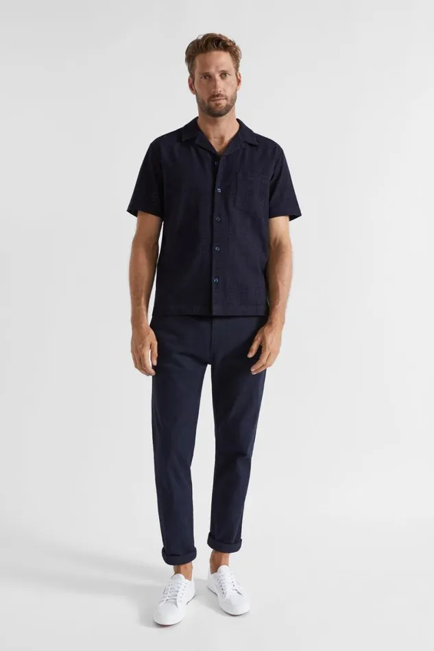 Seed Heritage Shirts Textured Woven Shirt Midnight Blue 8211 Man