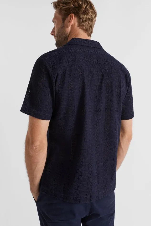 Seed Heritage Shirts Textured Woven Shirt Midnight Blue 8211 Man