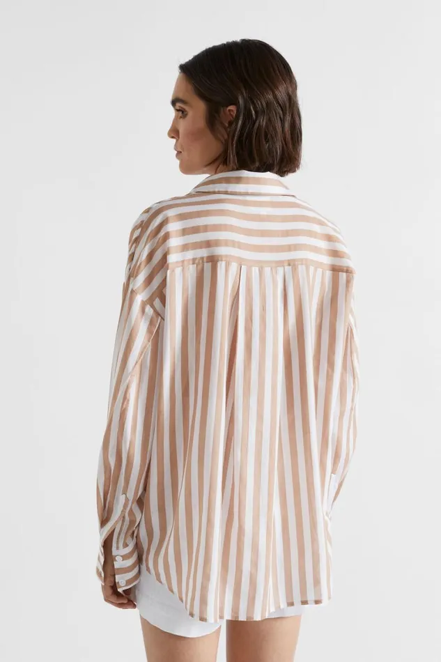 Seed Heritage Shirts Voile Relaxed Shirt Barley Stripe 8211 Woman