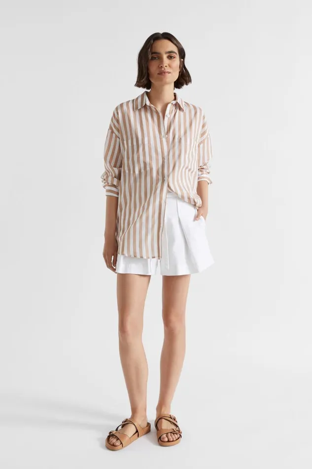 Seed Heritage Shirts Voile Relaxed Shirt Barley Stripe 8211 Woman