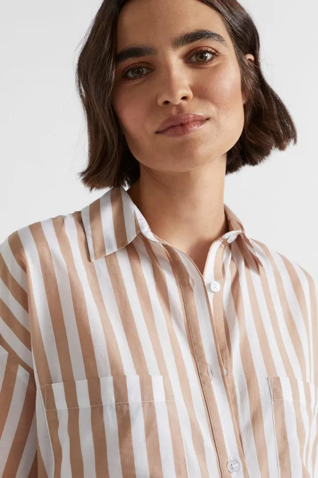Seed Heritage Shirts Voile Relaxed Shirt Barley Stripe 8211 Woman