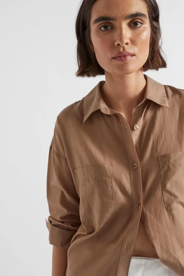 Seed Heritage Shirts Voile Relaxed Shirt Woodland 8211 Woman