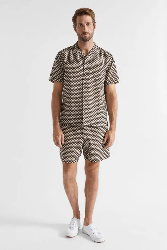 Seed Heritage Shorts Geo Resort Short Mocha Multi Geo 8211 Man