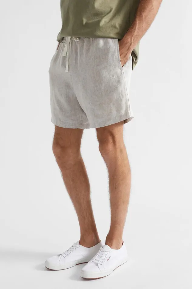 Seed Heritage Shorts Linen Short Ecru Crossdye 8211 Man