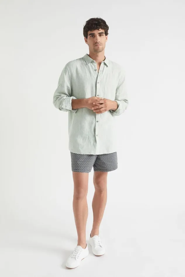 Seed Heritage Shorts Mens Geo Beach Short Midnight Blue 8211 Man