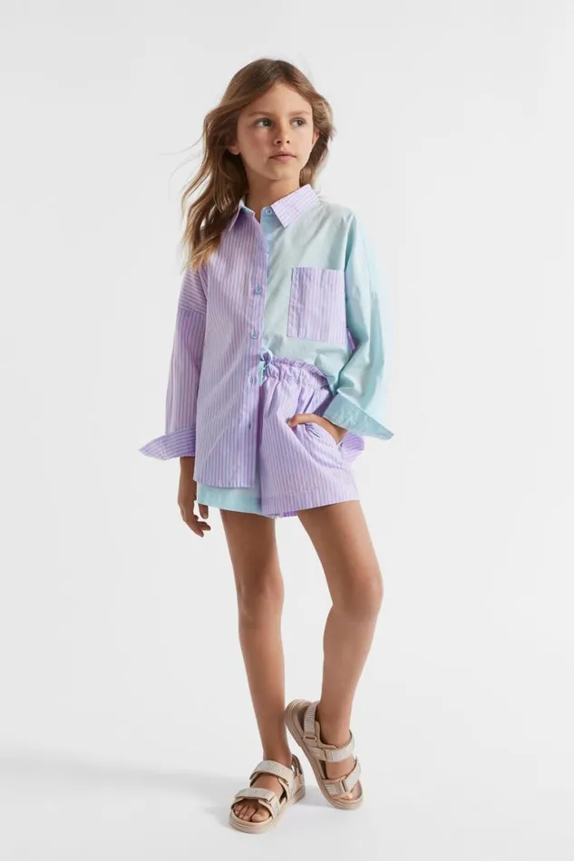 Seed Heritage Shorts Poplin Stripe Short Baby Blue 8211 Girl