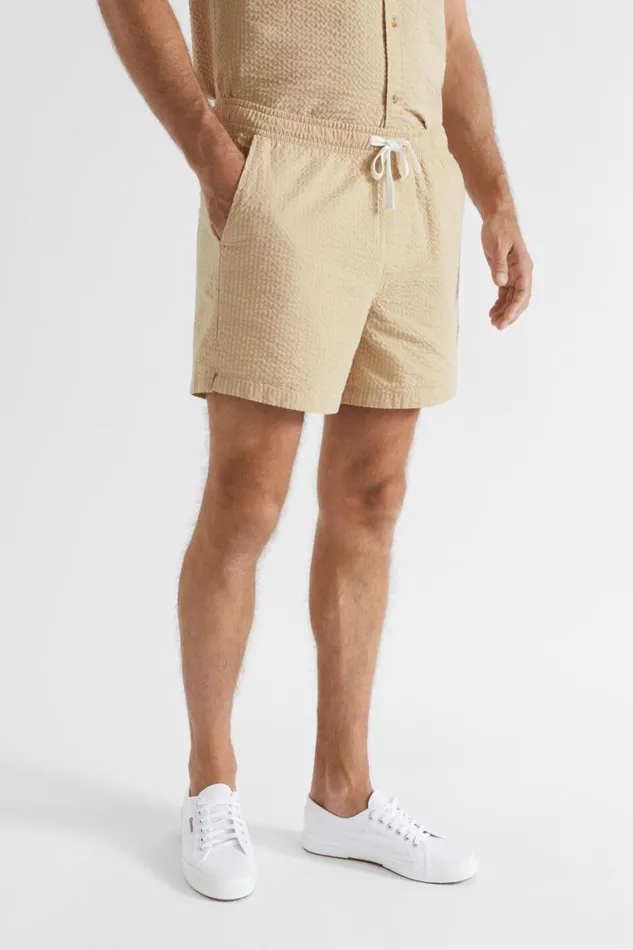 Seed Heritage Shorts Seersucker Short Sand 8211 Man