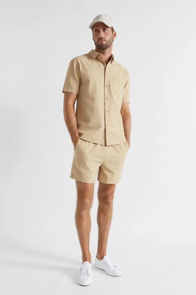 Seed Heritage Shorts Seersucker Short Sand 8211 Man