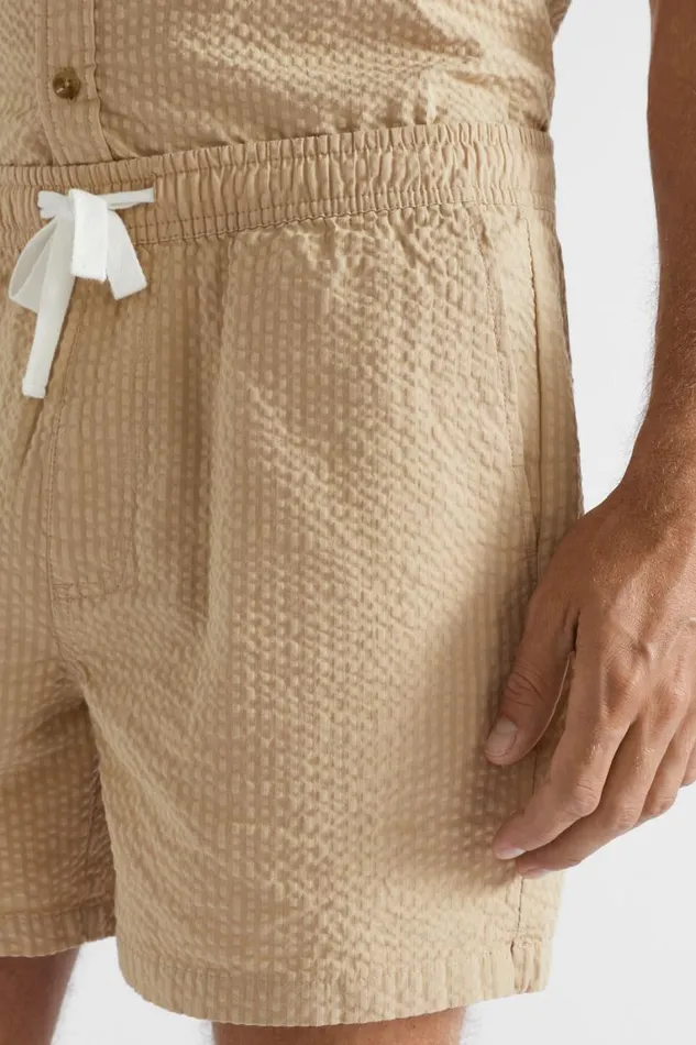 Seed Heritage Shorts Seersucker Short Sand 8211 Man