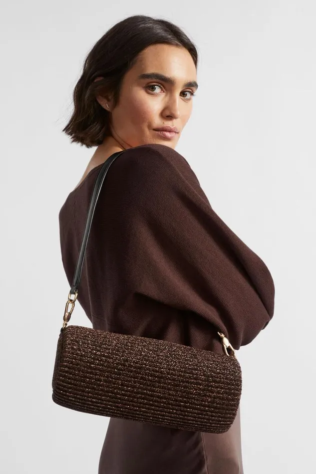 Seed Heritage Shoulder Bags Pleated Shoulder Bag Bronze 8211 Woman