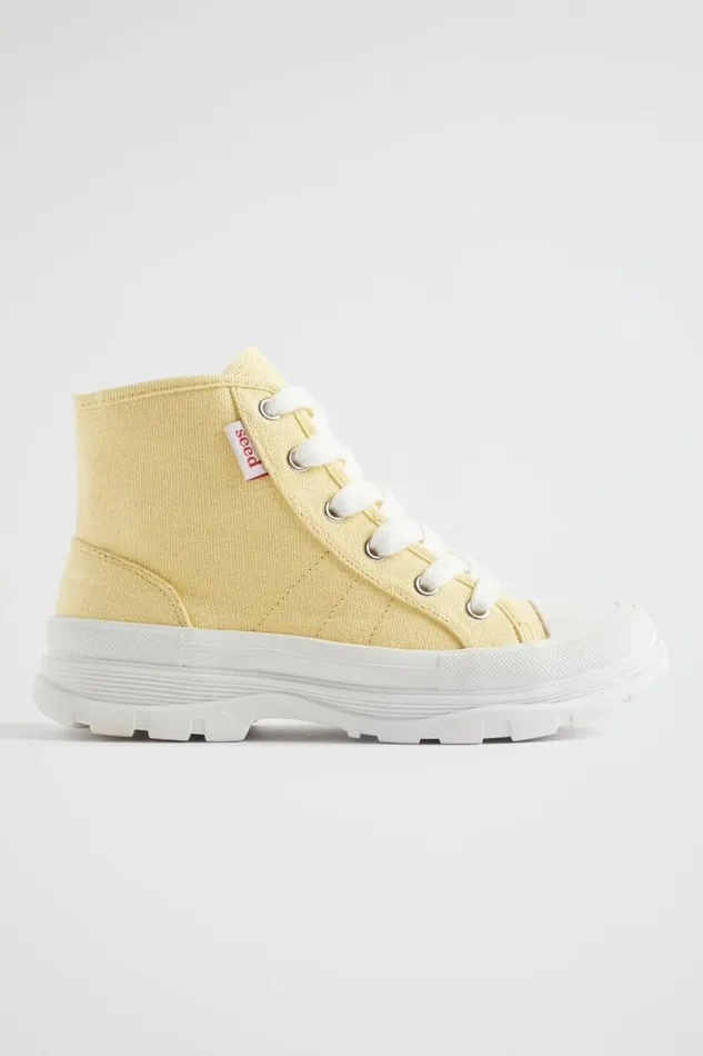 Seed Heritage Sneakers and Trainers Chunky Sole Canvas HighTop Buttercup 8211 Girl