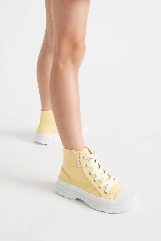 Seed Heritage Sneakers and Trainers Chunky Sole Canvas HighTop Buttercup 8211 Girl