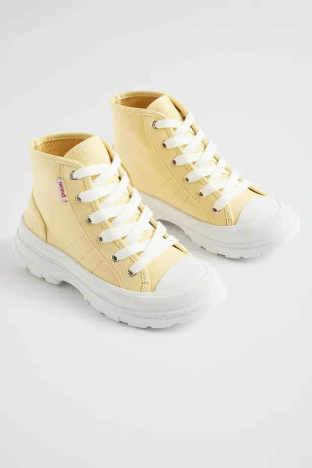 Seed Heritage Sneakers and Trainers Chunky Sole Canvas HighTop Buttercup 8211 Girl