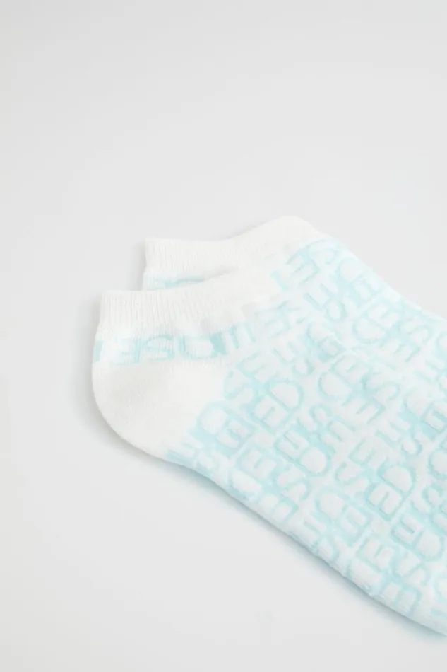 Seed Heritage Socks and Tights Jacquard Logo Ankle Sock Shimmer Blue 8211 Woman