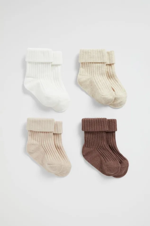 Seed Heritage Socks Rib Sock Multipack Teddy Brown 8211 NewbornBaby
