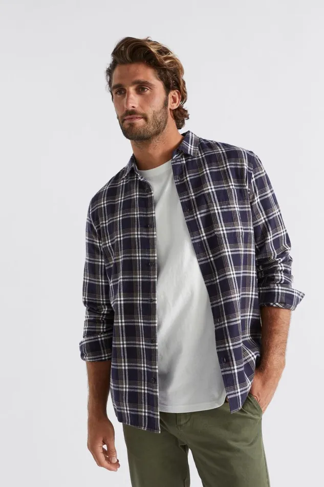 Seed Heritage TShirts and Sweaters Brushed Check Shirt Midnight Blue 8211 Man Seed Heritage TShirts and Sweaters Brushed Check Shirt Midnight Blue 8211 Man