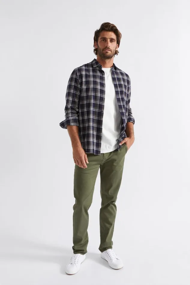 Seed Heritage TShirts and Sweaters Brushed Check Shirt Midnight Blue 8211 Man