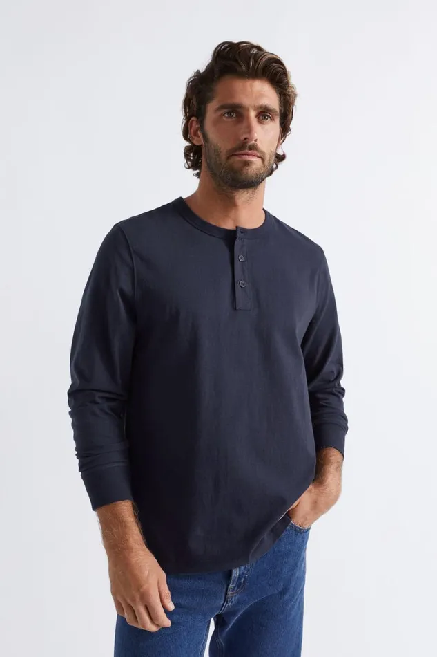 Seed Heritage TShirts and Sweaters Henley Tee Midnight Blue 8211 Man