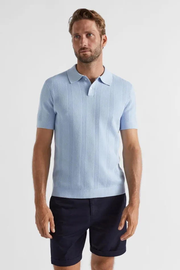Seed Heritage TShirts and Sweaters Knitted Polo Light Blue 8211 Man