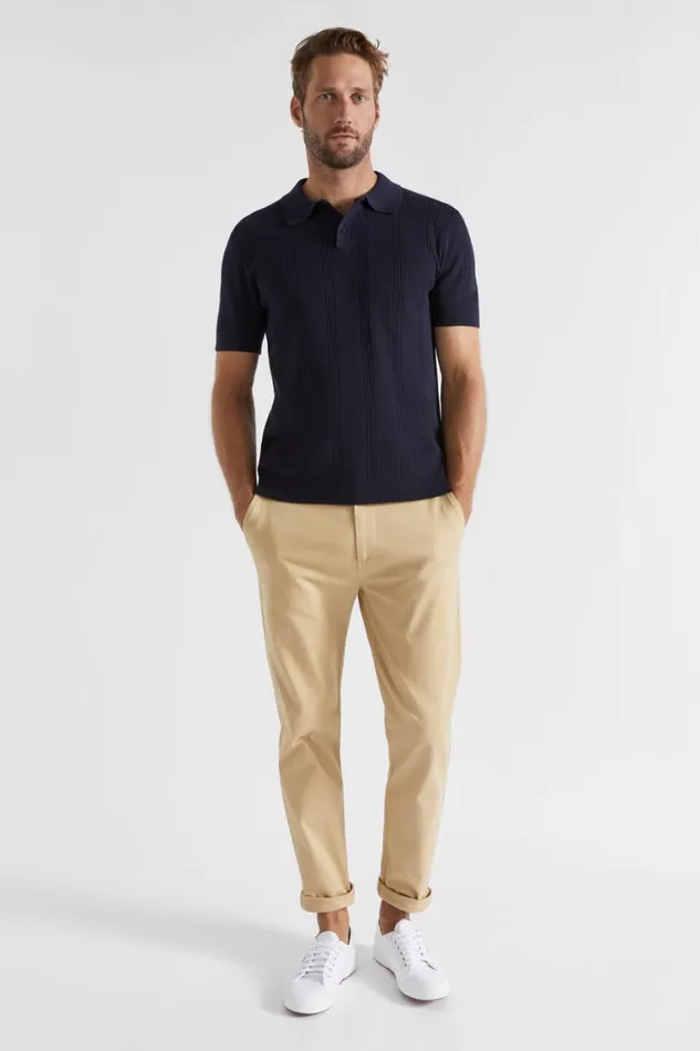 Seed Heritage TShirts and Sweaters Knitted Polo Midnight Blue 8211 Man