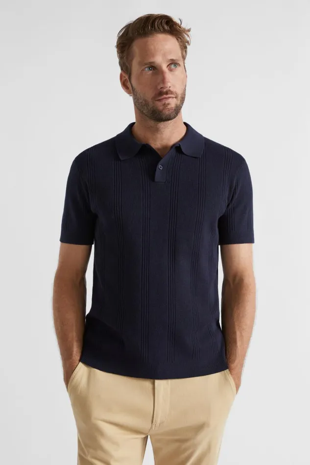 Seed Heritage TShirts and Sweaters Knitted Polo Midnight Blue 8211 Man