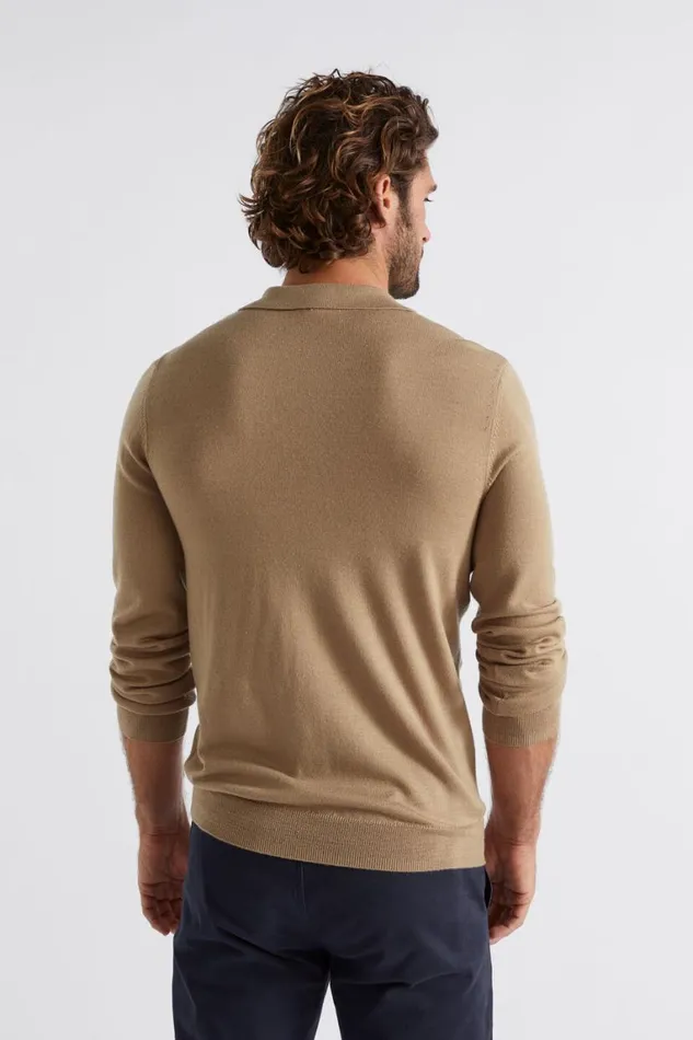 Seed Heritage TShirts and Sweaters Merino Knitted Polo Almond 8211 Man