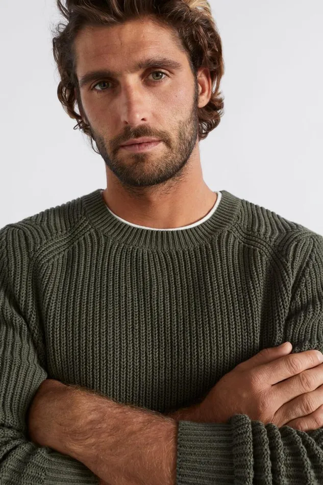 Seed Heritage TShirts and Sweaters Raglan Knit Sweater Dark Khaki 8211 Man Seed Heritage TShirts and Sweaters Raglan Knit Sweater Dark Khaki 8211 Man
