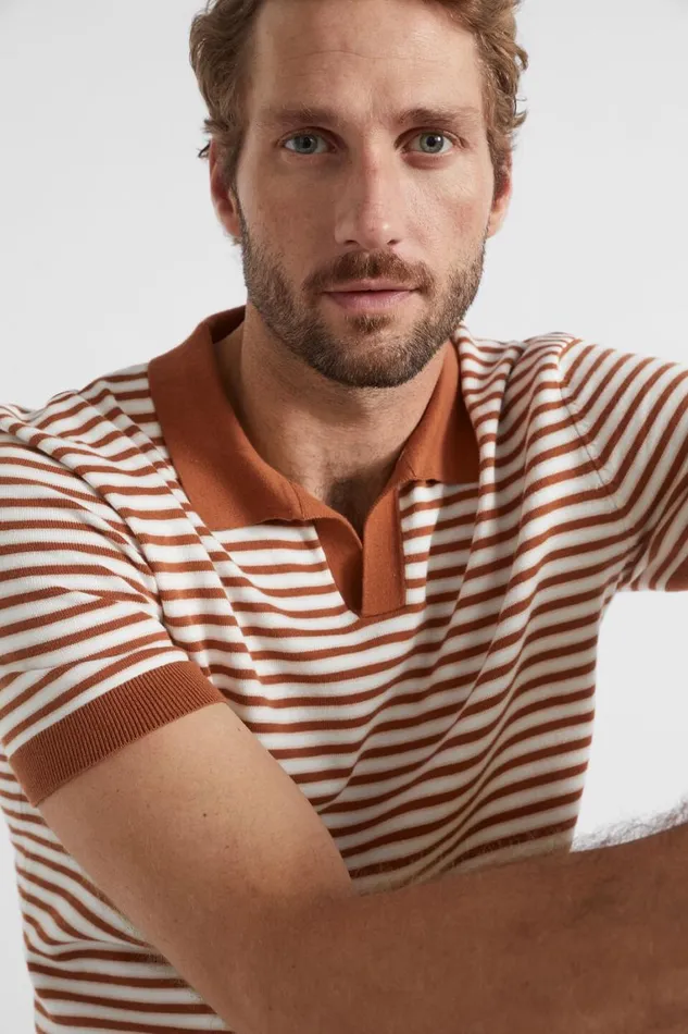 Seed Heritage TShirts and Sweaters Stripe Knitted Trophy Polo Sierra Stripe 8211 Man Seed Heritage TShirts and Sweaters Stripe Knitted Trophy Polo Sierra Stripe 8211 Man