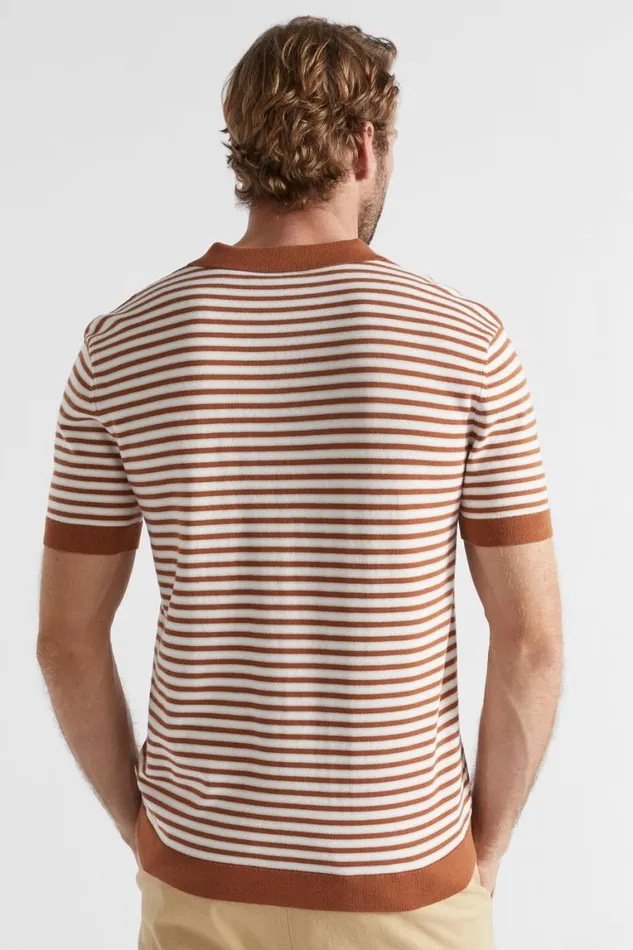 Seed Heritage TShirts and Sweaters Stripe Knitted Trophy Polo Sierra Stripe 8211 Man