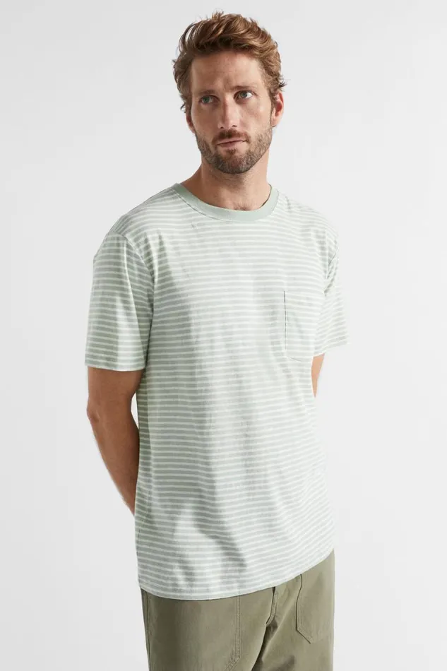 Seed Heritage TShirts and Sweaters Summer Pocket Tee Dusty Mint Stripe 8211 Man
