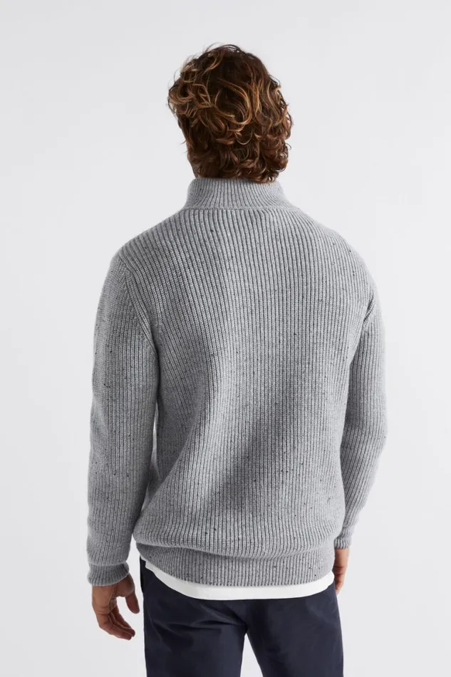 Seed Heritage TShirts and Sweaters Zip Knit Sweater Grey Marle 8211 Man