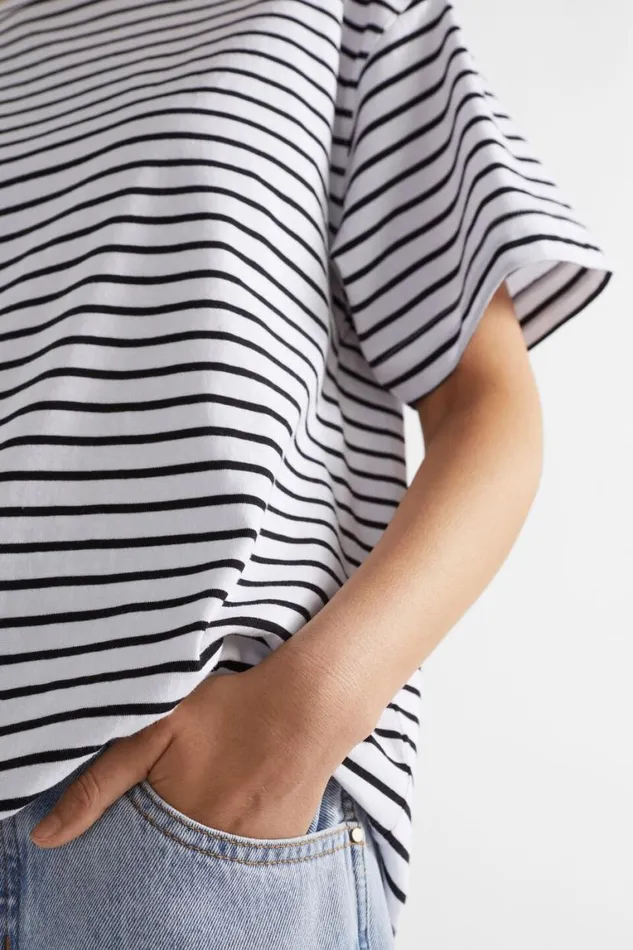 Seed Heritage TShirts and Tops Core Boyfriend Tee Mono Stripe 8211 Woman
