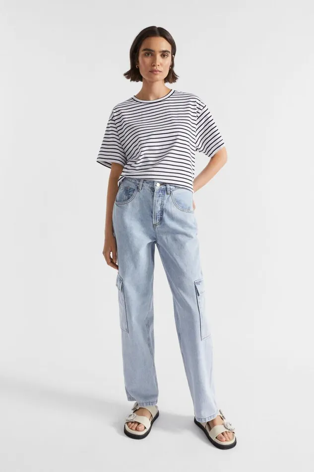 Seed Heritage TShirts and Tops Core Boyfriend Tee Mono Stripe 8211 Woman