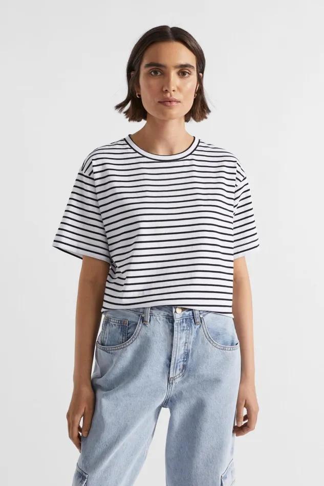 Seed Heritage TShirts and Tops Core Boyfriend Tee Mono Stripe 8211 Woman