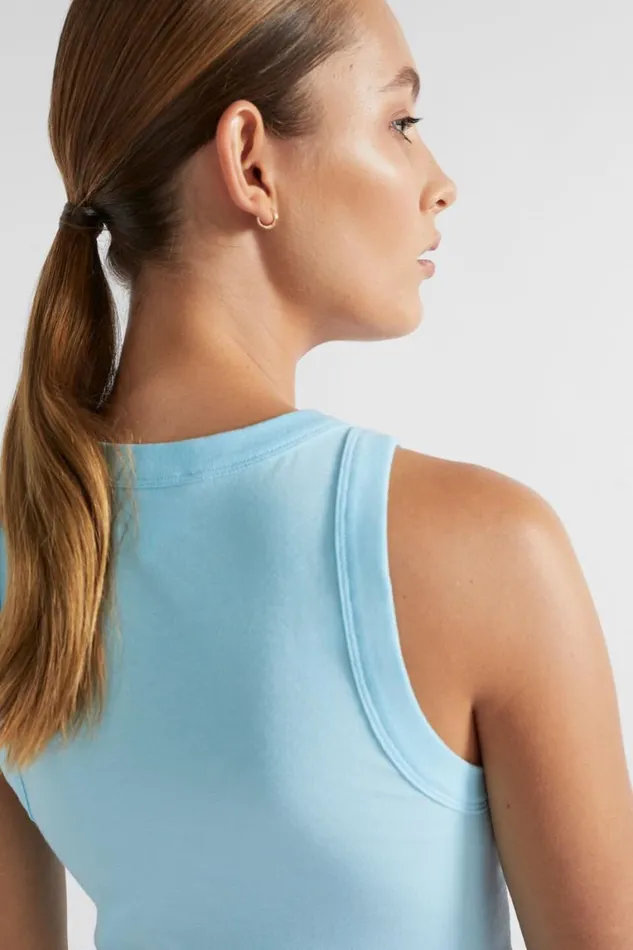 Seed Heritage TShirts and Tops Core Fitted Tank Shimmer Blue 8211 Woman