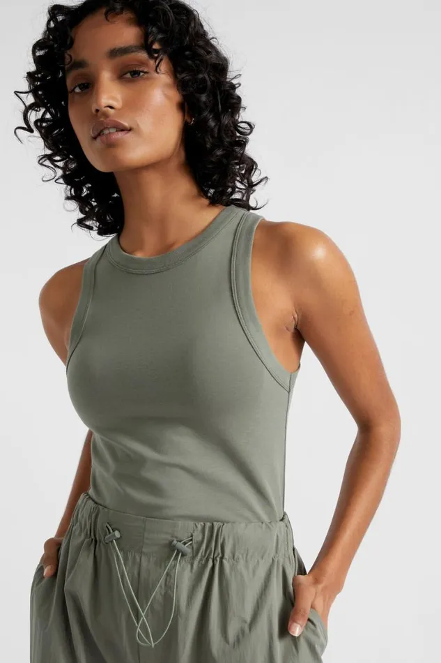 Seed Heritage TShirts and Tops Core Fitted Tank Smokey Olive 8211 Woman
