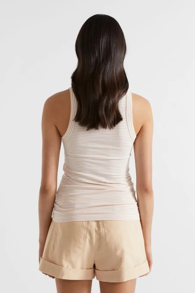 Seed Heritage TShirts and Tops Core Fitted Tank Soft Wheat Stripe 8211 Woman