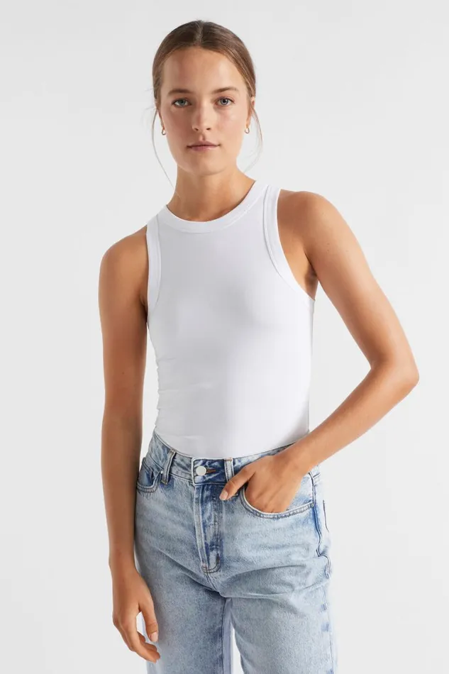 Seed Heritage TShirts and Tops Core Fitted Tank Whisper White 8211 Woman