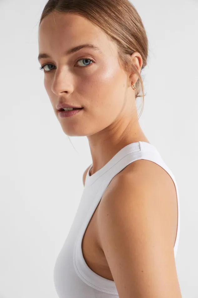 Seed Heritage TShirts and Tops Core Fitted Tank Whisper White 8211 Woman
