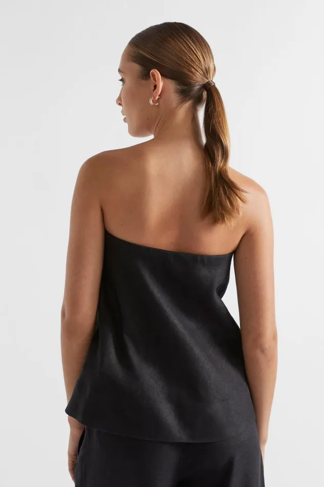 Seed Heritage TShirts and Tops Core Linen Strapless Top Black 8211 Woman