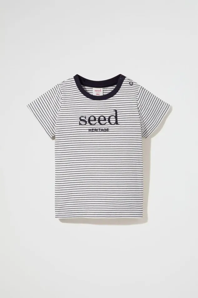 Seed Heritage TShirts and Tops Core Logo Tee Blue Stripe 8211 Baby
