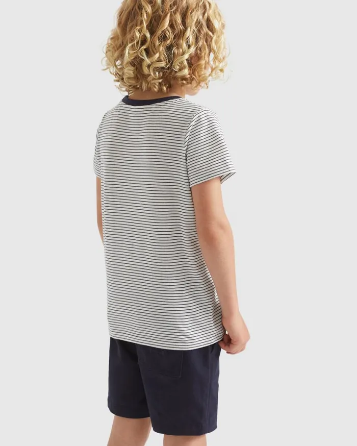 Seed Heritage TShirts and Tops Core Logo Tee Blue Stripe 8211 Boy