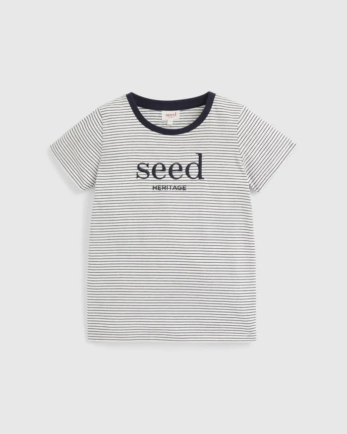 Seed Heritage TShirts and Tops Core Logo Tee Blue Stripe 8211 Boy