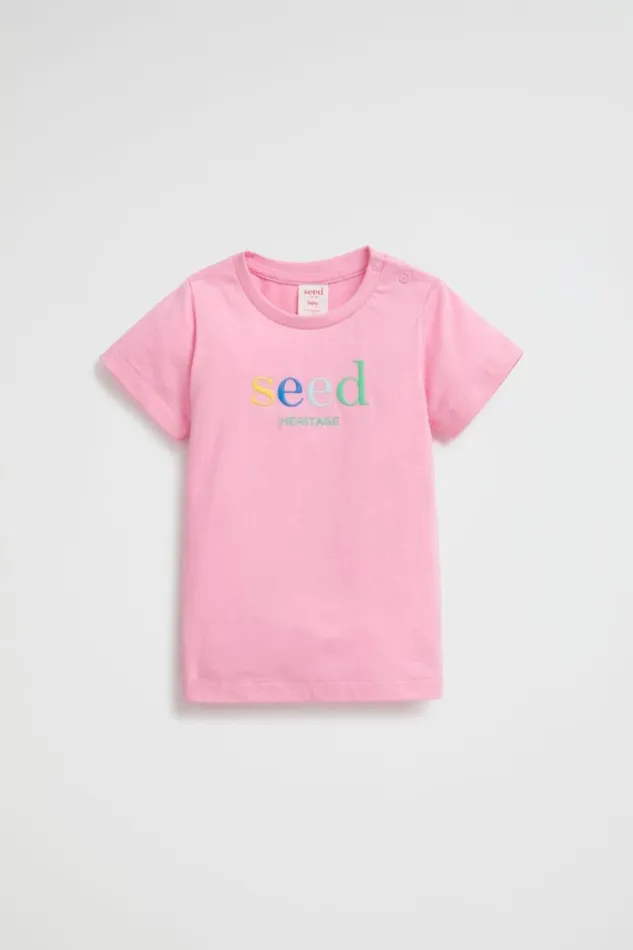Seed Heritage TShirts and Tops Core Logo Tee Candy Pink Multi 8211 Baby