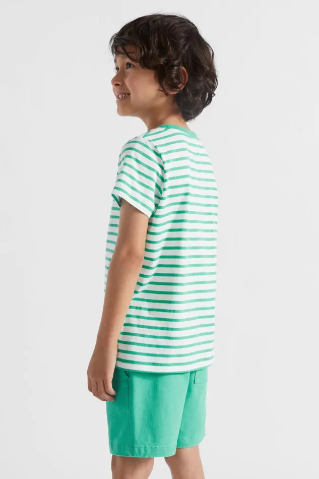 Seed Heritage TShirts and Tops Core Logo Tee Jade Green Stripe 8211 Boy