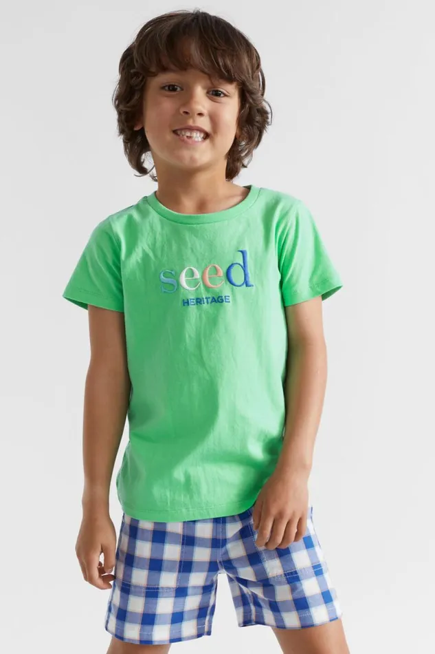 Seed Heritage TShirts and Tops Core Logo Tee Pine Lime Multi 8211 Boy