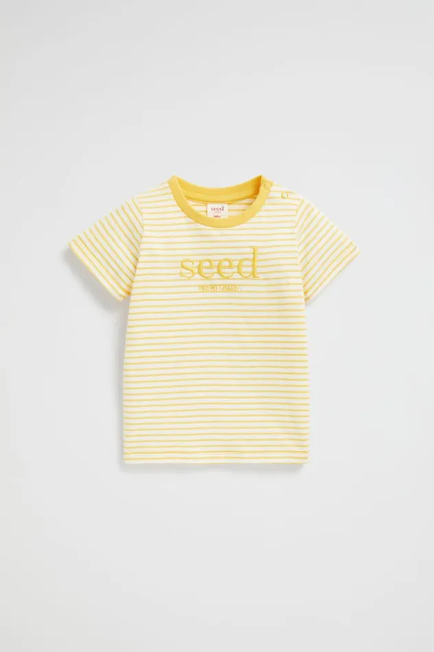 Seed Heritage TShirts and Tops Core Logo Tee Sunshine Stripe 8211 Baby