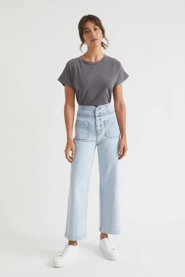 Seed Heritage TShirts and Tops Core Longline Tee Coal Wash 8211 Woman