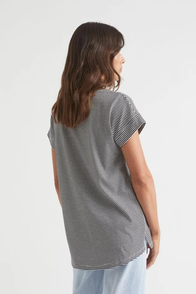 Seed Heritage TShirts and Tops Core Longline Tee Mono Stripe 8211 Woman
