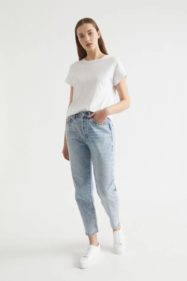 Seed Heritage TShirts and Tops Core Longline Tee Whisper White 8211 Woman
